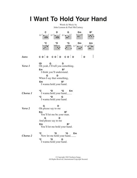 wanna hold your hand chords|i want to hold your hand guitar chords.